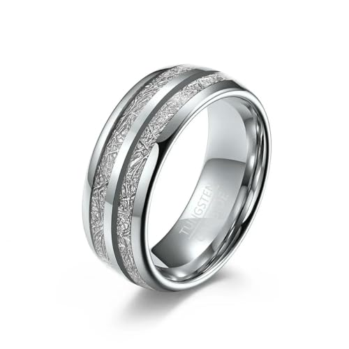 6mm 8mm Wolframkarbid Stahl Double Groove Ice Silk Ring Frauen und Herren Ring Hochzeitsschmuck von Hokech