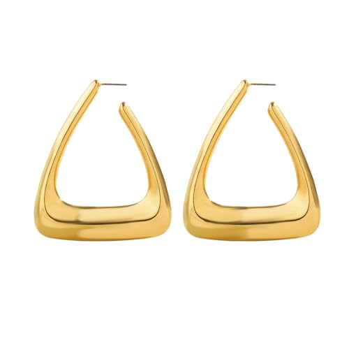 70mm übertriebene große dreieckige Creolen Ohrringe für Frauen trendige Hochzeit Vintage geometrischer Piercing-Ohrring Schmuck Geschenk von Hokech