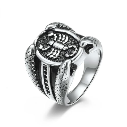 Edelstahl Skorpion Ring Herren Retro Stil Titan Stahl Ringe Schmuck von Hokech