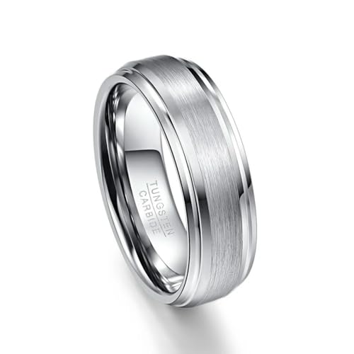 Einfacher Herren 7mm Wolframkarbid Ring Mattes Finish Hochzeit Verlobung von Hokech