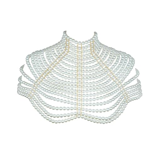 Frauen Perlen Körper Ketten BH Mode Verstellbare Größe Schulter Halsketten Sexy Tops Kette Brautkleid Perlen Schal Körperschmuck von Hokech