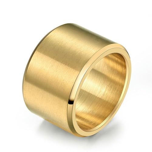 Hochwertiger 15mm klobiger gebürsteter Edelstahlring für Männer Punk Vintage Silber Farbe Hochzeitsschmuck Geschenke von Hokech