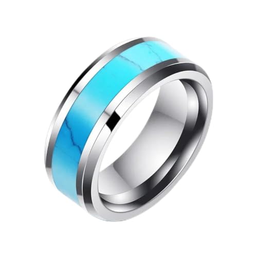 Hokech 8mm Wolframkarbid Ring Eheringe Ring für Männer Frauen Vintage Schmuck von Hokech