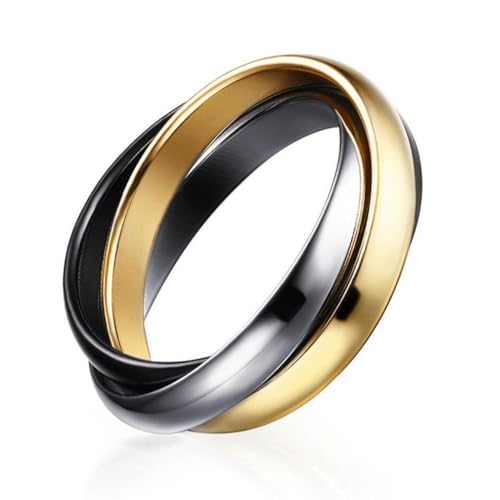 Hokech Eleganter Kreis Liebesversprechen Ringe für Frauen Gold Silber Farbe Edelstahl Ehering Dame Geschenke Schmuck von Hokech