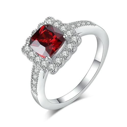 Hokech Klassische Mode Ringe für Frauen Weiblicher Ehering Schmuck Romantischer quadratischer Kristall Zirkon Ring Damen Valentinsgeschenke von Hokech