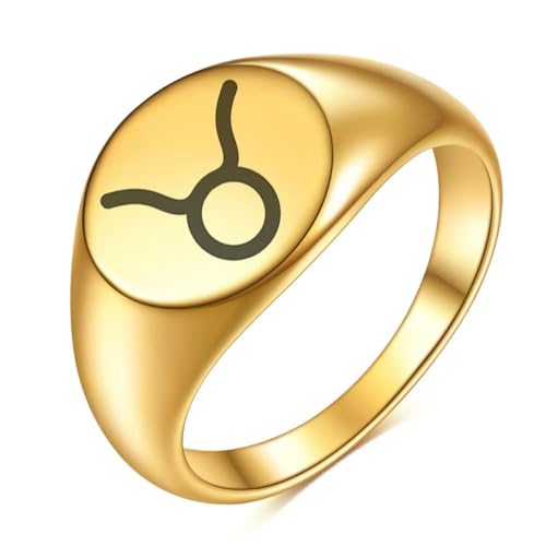 Hokech Minimalistische 12 Konstellationsringe für Frauen Mann Schmuck Geschenk Persönliches Sternzeichen Niedlicher Ring Edelstahl Finger Accessoires von Hokech