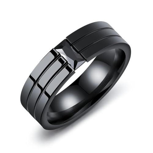 Hokech Mode Ringe Zirkon Edelstahl Männer Finger Ring Schmuck von Hokech