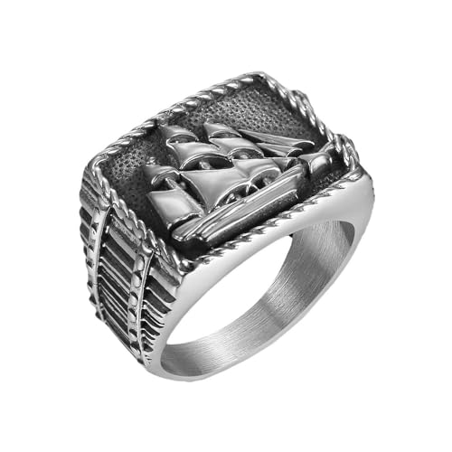 Hokech Vintage Edelstahl Wikinger Segelring Männer Nordischer Pirat Matrose Amulett Wikinger Ring Punk Biker Schmuck Geschenk von Hokech