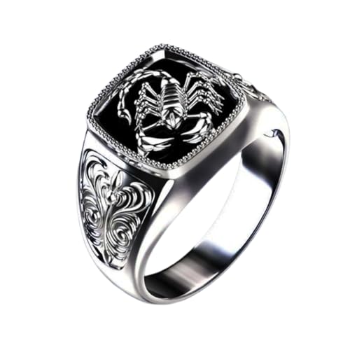 Hokech Vintage Einzigartige kreative Edelstahl Skorpion Ring Männer Tier Punk Biker Amulett Ring Gothic Mode Schmuck Geschenke von Hokech