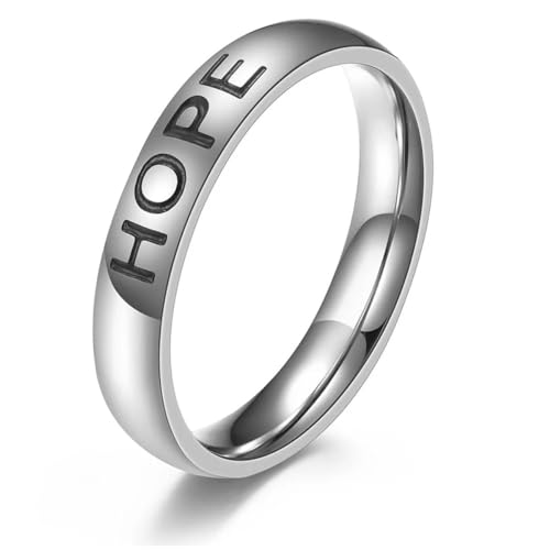 Mode Liebhaber Schmuck Paare Ring für Frauen Mann Geschenk Edelstahl Einfache Liebe Glaube Hoffnung Brief Eheringe von Hokech