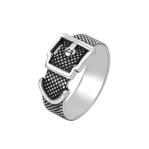 Punk Hip Hop Gürtelschnalle Männer Ring Kreatives Design 316L Edelstahl Ring für Männer Frauen Mode Schmuck Geschenke von Hokech