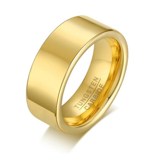 Silberfarbe 8MM Wolframkarbid Fingerring für Männer Hochglanzpolierte Hochzeit männliche Schmuck Geschenke von Hokech