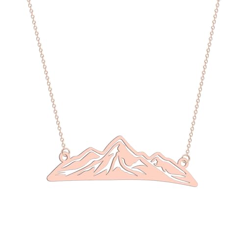 Winziger Wanderer Berg Anhänger Halskette für Frauen Männer Mädchen zierlich hohl Reise Charme Choker Kette Paar Schmuck von Hokech