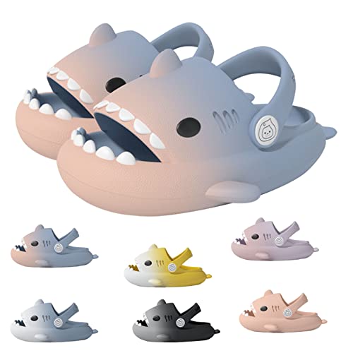 Hai-Rutschen FüR Kinder, Shark Slides HaifischzäHne Rutschfeste Sohle Slides Kinder Strand Hausschuhe (Pink B, toddler, numeric_31, numeric_range, eu_footwear_size_system, numeric_32, medium) von HOKUTO