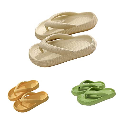 HOKUTO Cozyslides Original Unisex Hausschuhe, EVA Latschen Damen Flip-Flops Super Weiche Rutschfeste (Beige, adult, numeric_38, numeric_range, eu_footwear_size_system, numeric_39, medium) von HOKUTO