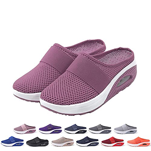 OrthopäDische Sandalen Damen, Hausschuhe, Air Cushion Slip-On Orthopedic Diabetic Walking Shoes (Pink, Erwachsene, Damen, 39, Numerisch, EU Schuhgrößensystem, Breit) von HOKUTO