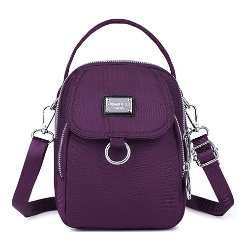 Hokuto Wasserdichte Umhängetasche Damen, lässige Umhängetasche für Damen, Umhängetasche mit mehreren Taschen (Purple) von HOKUTO