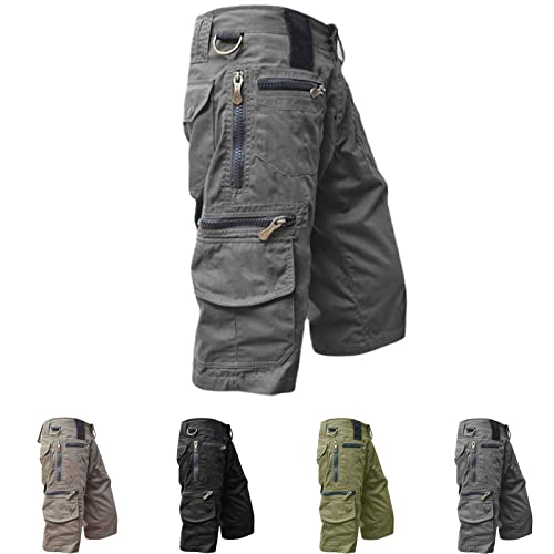 Kreuzer - Taktische Herren Shorts, Sommerliche Freizeitshorts Mit Taschendesign (as3, Alpha, m, Regular, Regular, Grau) von Hokuto