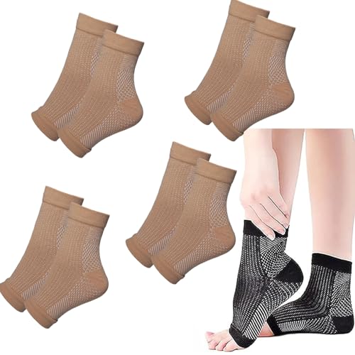 OrthopäDische Kompressionssocken, Kompressions-Socken, OrthopäDische Kompressionssocken Herren Damen (S/M, beige(4pcs)) von Hokuto