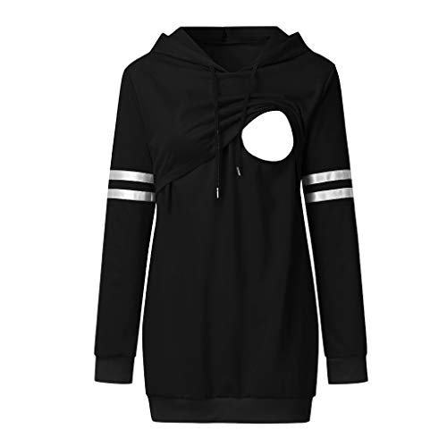 Stillshirt Umstandsmode Kapuzenpullover Still Sweatshirt Damen Stillen Hoodie Umstandspullover Langarm Umstandsmode Jacke Stillpullover Stilloberteil Langarm Stillen Shirt Schwangere Pflege (Black, M) Stillshirt Umstandsmode Kapuzenpullover Still Sweatshirt Damen Stillen Hoodie Umstandspullover Langarm Umstandsmode Jacke Stillpullover Stilloberteil Langarm Stillen Shirt Schwangere Pflege (Black, M) von HolAngela