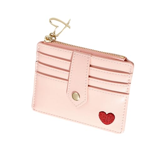 Holibanna 1Stk Kartentasche Kartenetuis für Damen schlank Kartenhalter für Damen Kartenetui für Damen Sticken stickerpappier pink Einfach Klipp Geldbörse Mann Handtasche Rosa von Holibanna