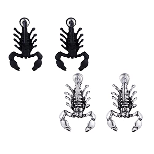 Holibanna 2Pairs Ohrringe 3D Gothic Baumeln Ohrringe Kreative Nette Tier Ohr Studs für Halloween Party Favor Supplies Silber Schwarz von Holibanna