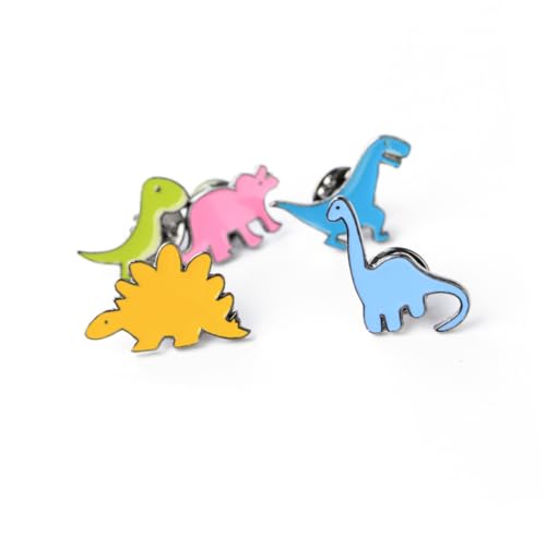 Holibanna 5 Stk Kleiderzubehör Für Kinder Dinosaurier-patch-brosche Abzeichen Brosche Dinosaurier-stifte Anstecknadel Basstonabnehmerabdeckungen Weiß Hemdnadel Kristall Rucksack von Holibanna