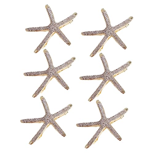 Holibanna 6 Stück Strass Seestern Haarspange Kinder Haarnadeln Kinder Haarspangen Seestern Kopfschmuck Dekorativer Mädchen Kopfschmuck Haarschmuck Haar Accessoires Strass Haarnadeln von Holibanna