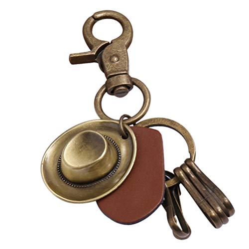 Hut Leder Keychain Vintage Clip auf Charme Rucksack Clips Handtasche Anhänger Schlüssel Ring Tasche Charme für Frau Kinder Mädchen Bunte von Holibanna