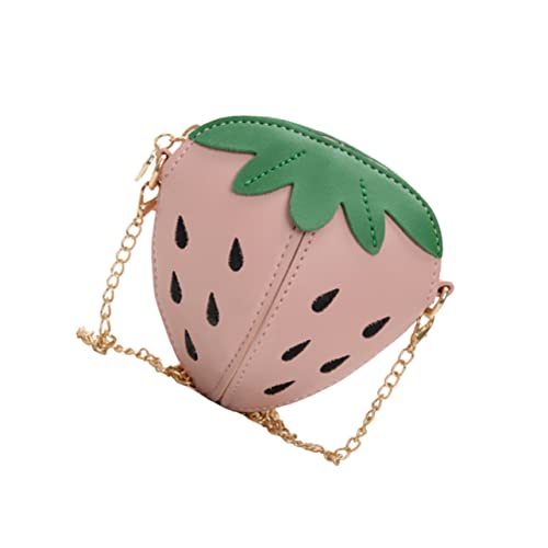 Holibanna Umhängetasche für Kinder rosa Einkaufstasche Geldbörsen für Mädchen Kindergeldbörse Kinder Geldbörse Handtasche Schultertasche erdbeer Tasche Taschen Cartoon-Tasche Obstbeutel Baby von Holibanna