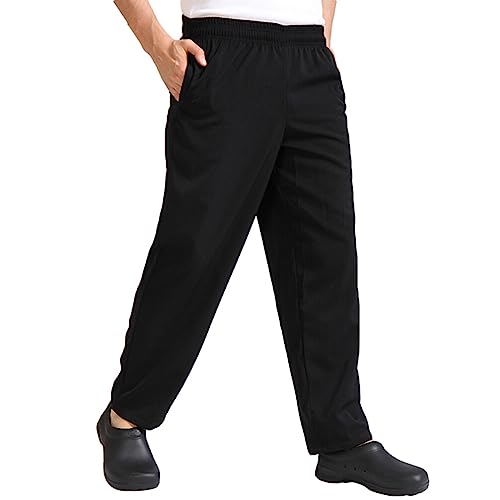 Holibanna Paar Utility-Hose Für Herren Cargohose Für Herren Weite Hose Männer Herrenuniform Kantinenuniform Schwarze Kochhose Herren Kochhose Männer Hosen Kochhosen Herrenhosen Lose Arbeit von Holibanna