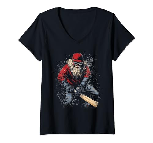 Damen Baseball-Teig, lustiges Sport-Fan, Geschenke, Design, Urlaubs-T-Shirts T-Shirt mit V-Ausschnitt von Holiday 365