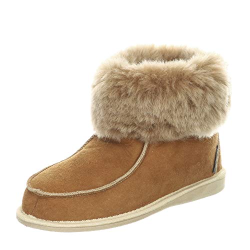 Lammfell Hausschuhe ZUGSPITZE Premium Fellschuhe aus 100% Merino Schaffell, Braun, 45 EU Lammfell Hausschuhe ZUGSPITZE Premium Fellschuhe aus 100% Merino Schaffell, Braun, 45 EU von Hollert