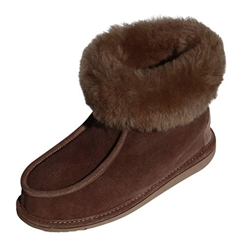 Damen & Herren Lammfell Hausschuhe Adam Fellschuhe aus Merino Schaffell Echtleder sehr warm und atmungsaktiv Schuhgröße 40, Farbe Braun Damen & Herren Lammfell Hausschuhe Adam Fellschuhe aus Merino Schaffell Echtleder sehr warm und atmungsaktiv Schuhgröße 40, Farbe Braun von Hollert