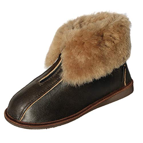 Damen & Herren Lammfell Hausschuhe Alaska Dunkelbraun Fellschuhe mit Reißverschluss 100% Merino Schaffell für Wohlgefühl - warm, atmungsaktiv Schuhgröße 38 Damen & Herren Lammfell Hausschuhe Alaska Dunkelbraun Fellschuhe mit Reißverschluss 100% Merino Schaffell für Wohlgefühl - warm, atmungsaktiv Schuhgröße 38 von Hollert