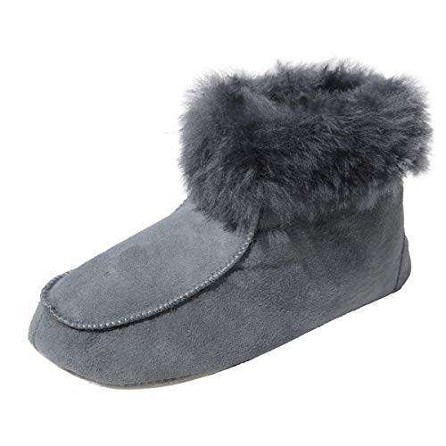 Herren & Damen Lammfell Hausschuhe Ibiza Grau Fellschuhe 100% Merino Schaffell Echtleder Bettschuhe Schuhgröße 41 Herren & Damen Lammfell Hausschuhe Ibiza Grau Fellschuhe 100% Merino Schaffell Echtleder Bettschuhe Schuhgröße 41 von Hollert