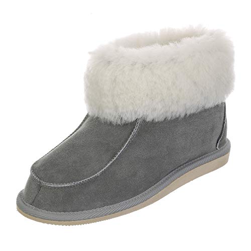 Hollert Damen & Herren Lammfell Hausschuhe ZUGSPITZE GRAU 100% Merino Schaffell für Wohlgefühl - warm, atmungsaktiv Schuhgröße EUR 37 Hollert Damen & Herren Lammfell Hausschuhe ZUGSPITZE GRAU 100% Merino Schaffell für Wohlgefühl - warm, atmungsaktiv Schuhgröße EUR 37 von Hollert