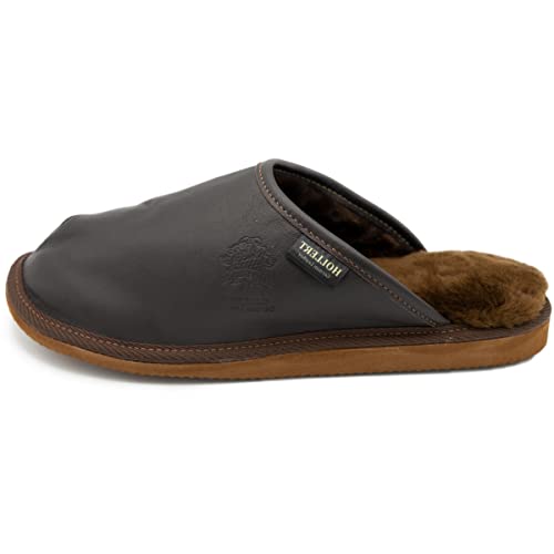 Hollert Herren Lammfell Hausschuhe LUITPOLD Pantoffeln echt Merino Schaffell Echtleder warm und bequem Größe 43 EU, Farbe Braun Hollert Herren Lammfell Hausschuhe LUITPOLD Pantoffeln echt Merino Schaffell Echtleder warm und bequem Größe 43 EU, Farbe Braun von Hollert