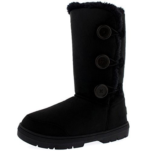 Damen Schneestiefel, Schwarz - schwarz - Größe: 37 EU (4 UK) von Holly