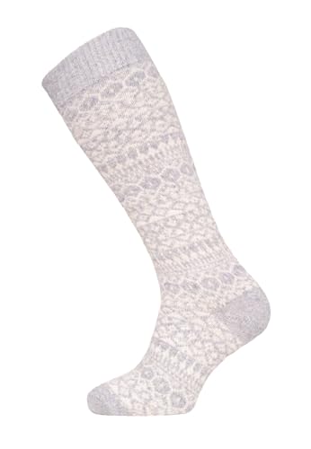 Ein Paar Lamwoll Kniestrumpf Norweger Socken Herren Und Damen - Skandinavisch Lange Socken Luxuriöse Wollsocken Kuschelsocken 70% Lambswool | Grau 35-38 von HomeOfSocks