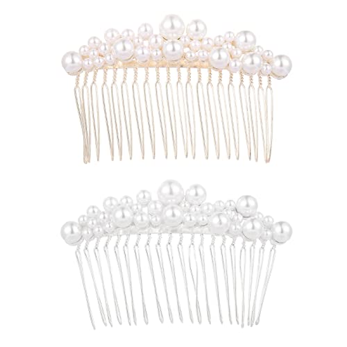 HomeSoGood 2Pcs Frauen Perle Haar Kämme Haar Pin Hochzeit Haar Zubehör Tiara Braut Clips Braut Haar Schmuck von HomeSoGood