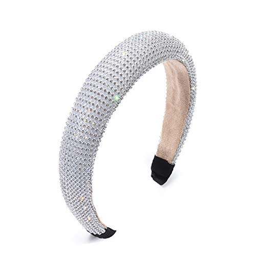 HomeSoGood Gepolstertes Strass-Stirnband, glitzernd, Valentinstagsgeschenk, Haarschmuck für Frauen und Mädchen (silberfarben) von HomeSoGood