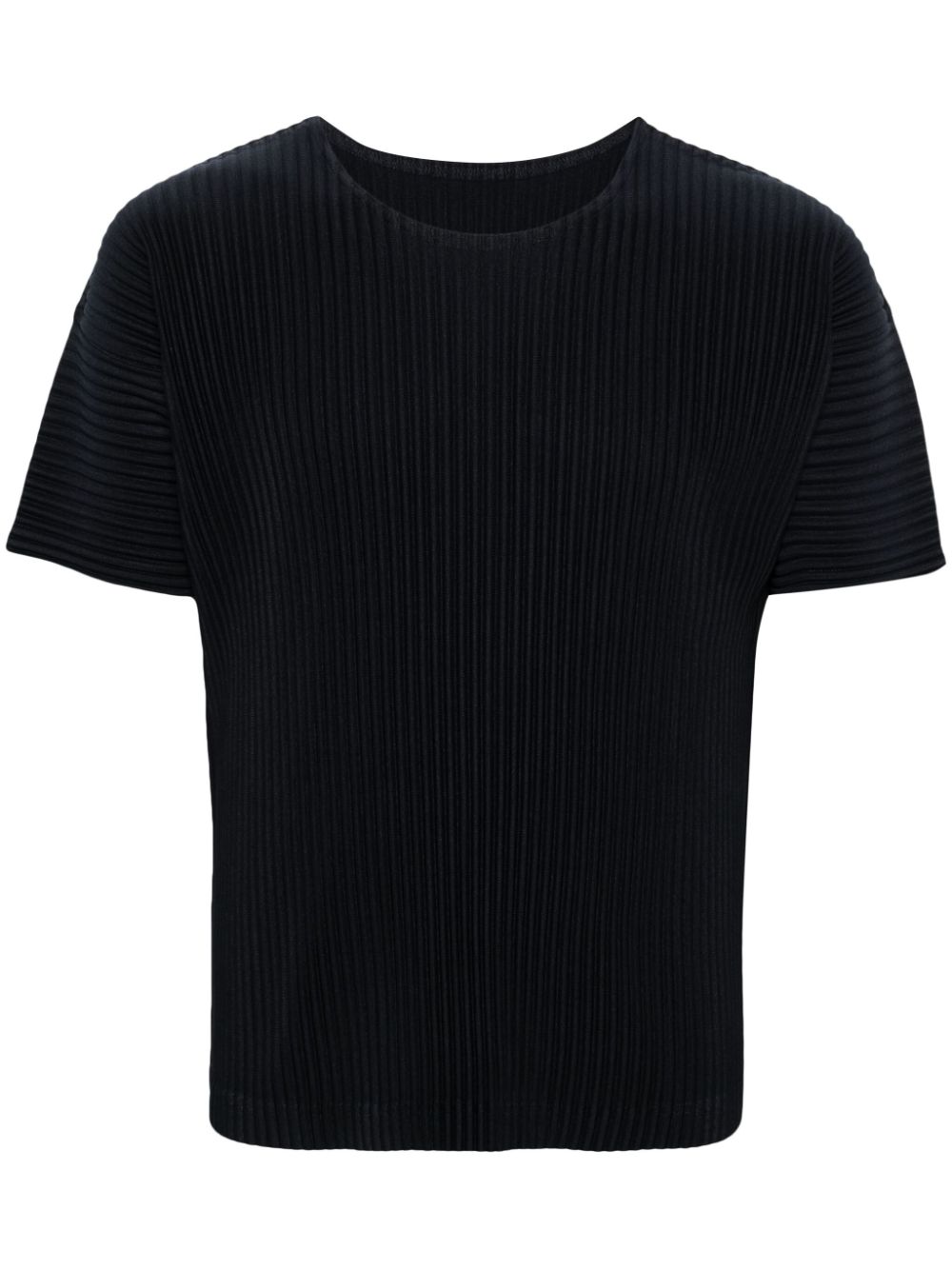 Homme Plissé Issey Miyake Plissiertes Basic T-Shirt mit rundem Ausschnitt - Blau von Homme Plissé Issey Miyake