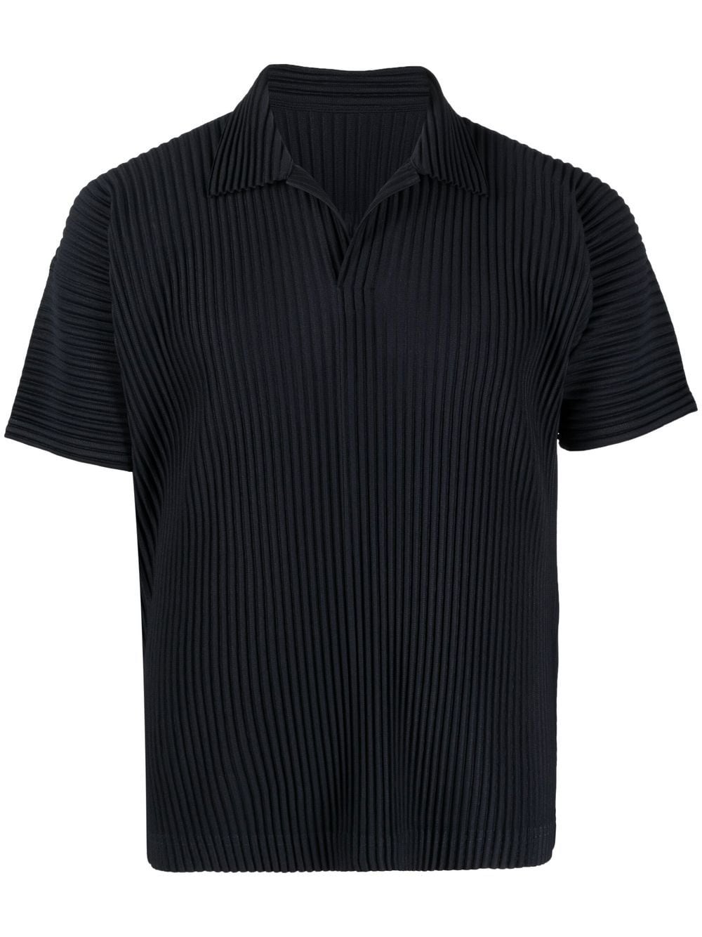 Homme Plissé Issey Miyake Plissiertes Poloshirt mit offenem Kragen - Blau von Homme Plissé Issey Miyake