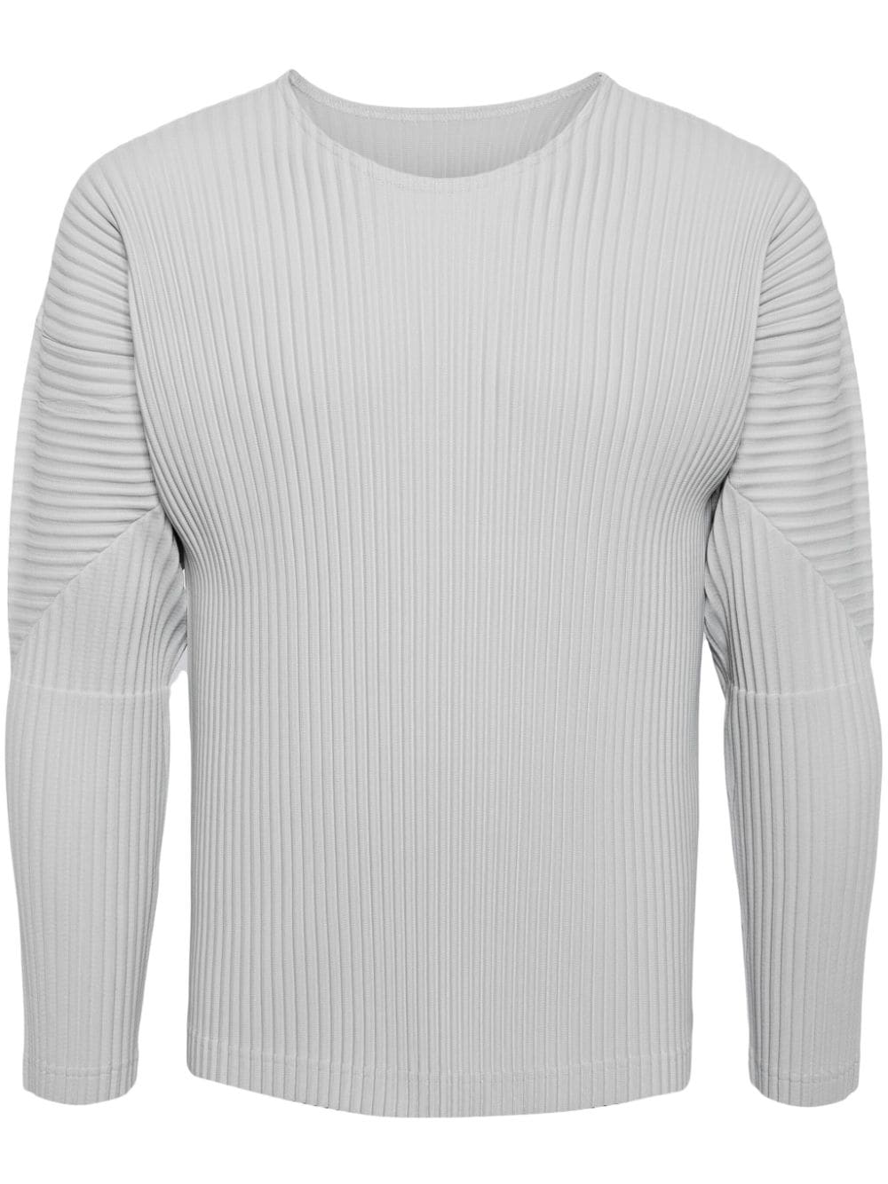 Homme Plissé Issey Miyake pleated long-sleeve T-shirt - Weiß von Homme Plissé Issey Miyake