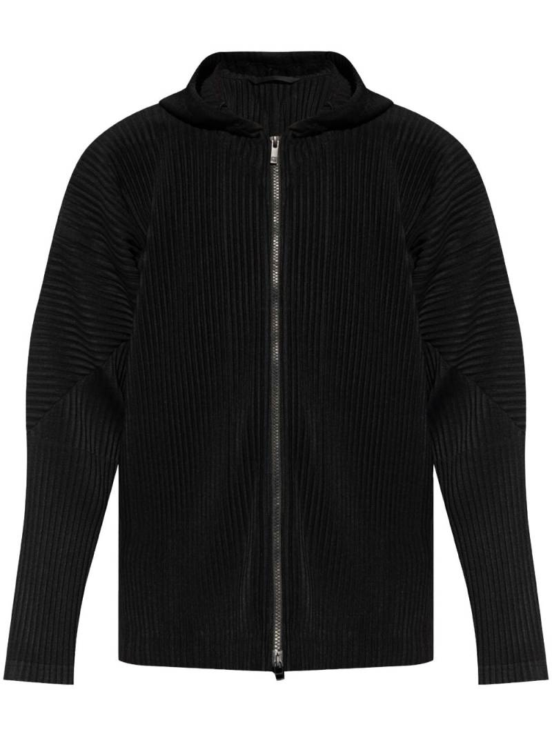 Homme Plissé Issey Miyake Plissierte Kapuzenjacke - Schwarz von Homme Plissé Issey Miyake