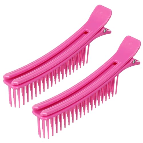 Homoyoyo 2 Stück Haarspangen Zum Stylen Von Abschnitten Breite Zähne Friseurklammern Salonschneiden Färben Haarspange Haarschichtung Clip Für Frauen Und Mädchen (Große Größe Rosa) von Homoyoyo