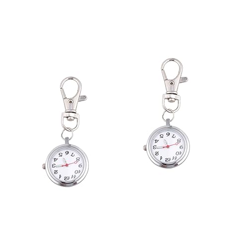 Homoyoyo 2st Clip-on-Uhr Schlüsselanhänger Taschenuhr Pflegeuhren Für Krankenschwestern Quarz-taschenuhr Anstecknadel Für Männer Taschenuhr-schlüsselanhänger Mädchen Mann Kleine Taschenuhr von Homoyoyo