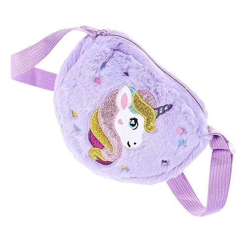 Homoyoyo Einhorn-Plüschtasche Plüsch-Einhorn-Geldbörse Einhorn-Geldbörse aus Plüsch Geldbörsen Handtaschen Umhängetasche für Mädchen Einhorn Handtasche Münze Schultertaschen Rucksack Kind von Homoyoyo