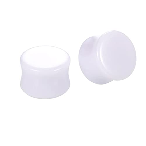 Homxi 2 Stück 12mm Ohr Plug Set,Tunnel Set Acryl 1/2 inch Ohrringe Herren Plug Weiß Rund Ear Gauge Tunnel Kit Weiß von Homxi